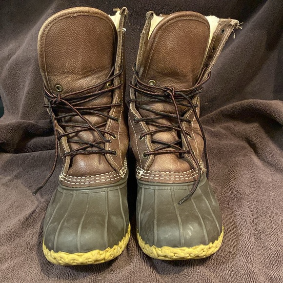 LL Bean Duck Boots 10” shearling lined size 7 women’s, with Sherpa insoles - Picture 4 of 11